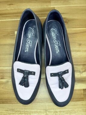 Pink and Black Tassel Loafers